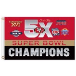 NFL San Francisco 49ers 3'x5' polyester flags 5x champions with your logo