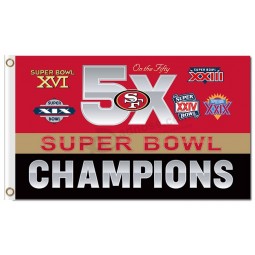 NFL San Francisco 49ers 3'x5' polyester flags 5x champions with your logo