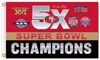 Nfl san francisco 49ers 3'x5 'bandiere in poliestere 5x campioni