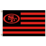 NFL San Francisco 49ers 3'x5' polyester flags stripes with your logo