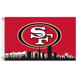NFL San Francisco 49ers 3'x5' polyester flags logo skyline with your logo