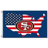 NFL San Francisco 49ers 3'x5' polyester flags US map with your logo