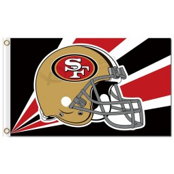 NFL San Francisco 49ers 3'x5' polyester flags helmet radioactive rays with your logo