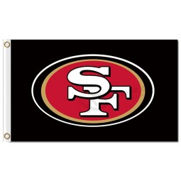 NFL San Francisco 49ers 3'x5' polyester flags logo black with your logo
