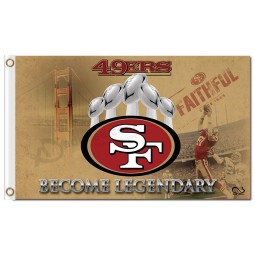 NFL San Francisco 49ers 3'x5' polyester flags become legendary with your logo