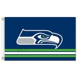 NFL Seattle Seahawks 3'x5' polyester flags logo with stripes and your logo