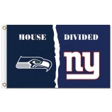 NFL Seattle Seahawks 3'x5' polyester flags house divided with New York Giants with your logo