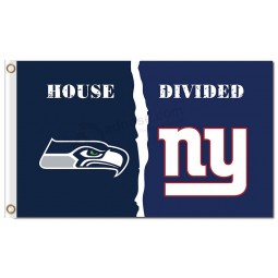 NFL Seattle Seahawks 3'x5' polyester flags house divided with New York Giants with your logo