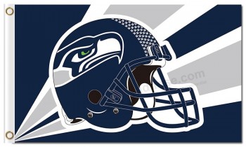 Nfl seattle seahawks 3'x5 'polyester drapeaux casque rayons radioactifs