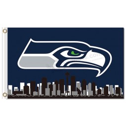NFL Seattle Seahawks 3'x5' polyester flags city skyline with your logo