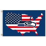 NFL Seattle Seahawks 3'x5' polyester flags US map with your logo