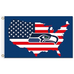 NFL Seattle Seahawks 3'x5' polyester flags US map with your logo