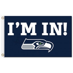 NFL Seattle Seahawks 3'x5' polyester flags I'm In with your logo