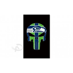 NFL Seattle Seahawks 3'x5' polyester flags skull with your logo