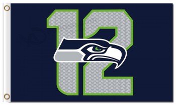 NFL Seattle Seahawks 3'x5 'Polyester Fahnen 12 mit Logo