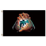 NFL Miami Dolphins 3'x5' polyester flags logo gloves with high quality