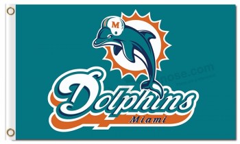 Nfl miami dolphins 3'x5 'ポリエステルフラグのロゴ