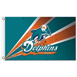 NFL Miami Dolphins 3'x5' polyester flags radioactive rays with your logo