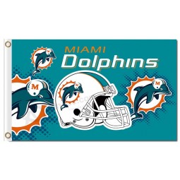 NFL Miami Dolphins 3'x5' polyester flags logo helmet with your logo