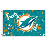 NFL Miami Dolphins 3'x5' polyester flags logo ink spots with your logo