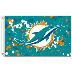 NFL Miami Dolphins 3'x5' polyester flags logo ink spots with your logo