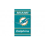 NFL Miami Dolphins 3'x5' polyester flags vertical with your logo