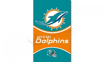 Nfl miami dolphins 3'x5 'полиэфирные флаги вертикальные