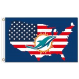 NFL Miami Dolphins 3'x5' polyester flags US map with your logo