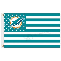 NFL Miami Dolphins 3'x5' polyester flags logo stars stripes with your logo