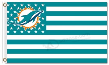 Nfl miami dolfijnen 3'x5 'polyester vlaggen logo sterren strepen