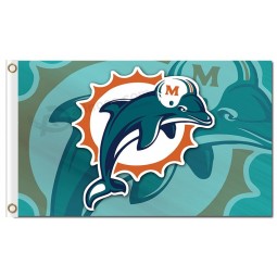 NFL Miami Dolphins 3'x5' polyester flags logo double images with your logo