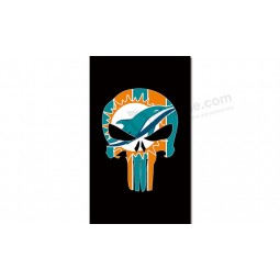 NFL Miami Dolphins 3'x5' polyester flags skull with your logo