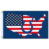 Wholesale custom cheap NFL Indianapolis Colts 3'x5' polyester flags US map with your logo