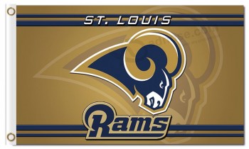 定制便宜的nfl los angeles rams 3'x5'涤纶旗帜st. 路易斯公羊