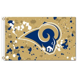 Custom cheap NFL Los Angeles Rams 3'x5' polyester flags ink spots with your logo