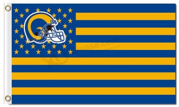 NFL personalizado angeles rams 3'x5 'banderas de poliéster estrellas rayas casco para la venta