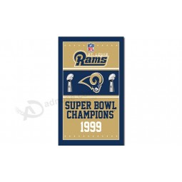 Custom cheap NFL Los Angeles Rams 3'x5' polyester flags 1999 champions with high quality