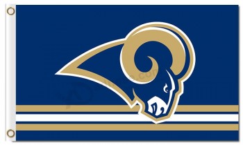 Custom cheap NFL Los Angeles Rams 3'x5' polyester flags log with stripe at bottom with high quality