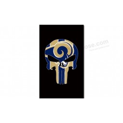Custom size for NFL Los Angeles Rams 3'x5' polyester flags skull with your logo