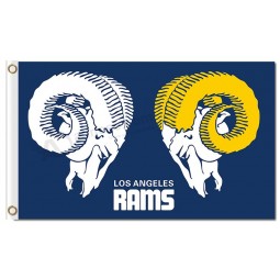 Custom size for NFL Los Angeles Rams 3'x5' polyester flags 2 rams with high quality