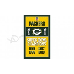 Custom size for NFL Green Bay Packers 3'x5' polyester flags champions with your logo