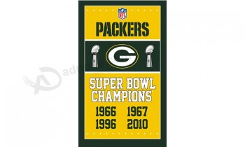 Custom size for NFL Green Bay Packers 3'x5' polyester flags champions with your logo