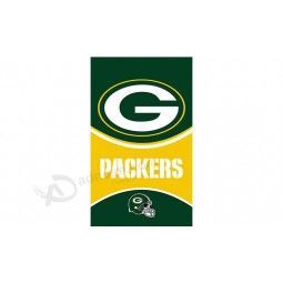 Custom size for NFL Green Bay Packers 3'x5' polyester flags vertial logo banners with your logo