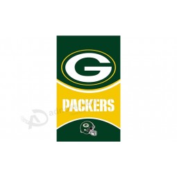 Tamaño personalizado para nfl green bay Empacadores 3'x5 'banderas de poliéster vertial logo banners