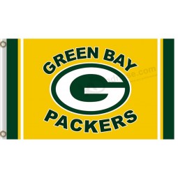 Custom size for NFL Green Bay Packers 3'x5' polyester flags green and yellow with your logo