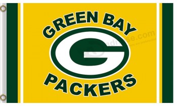 Custom size for NFL Green Bay Packers 3'x5' polyester flags green and yellow with your logo
