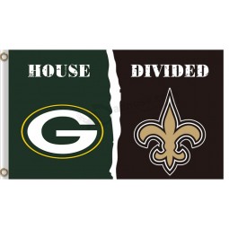 Custom size for NFL Green Bay Packers 3'x5' polyester flags house divided with Siants