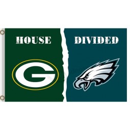 NFL Green Bay Packers 3'x5' polyester flags divided with Philadelphia for custom sale