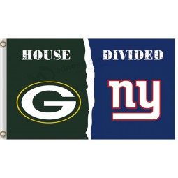 Wholesale custom cheap NFL Green Bay Packers 3'x5' polyester flags divided with Giants