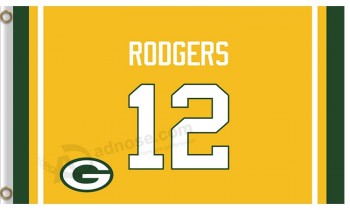 Wholesale custom cheap NFL Green Bay Packers 3'x5' polyester flags Rodgers with high quality